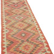 Turkish Handwoven Vintage Herki Kilim 96 cm x 315 cm