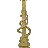 Pair of gilded bronze andirons decorated with serpents.