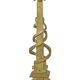 Pair of gilded bronze andirons decorated with serpents.