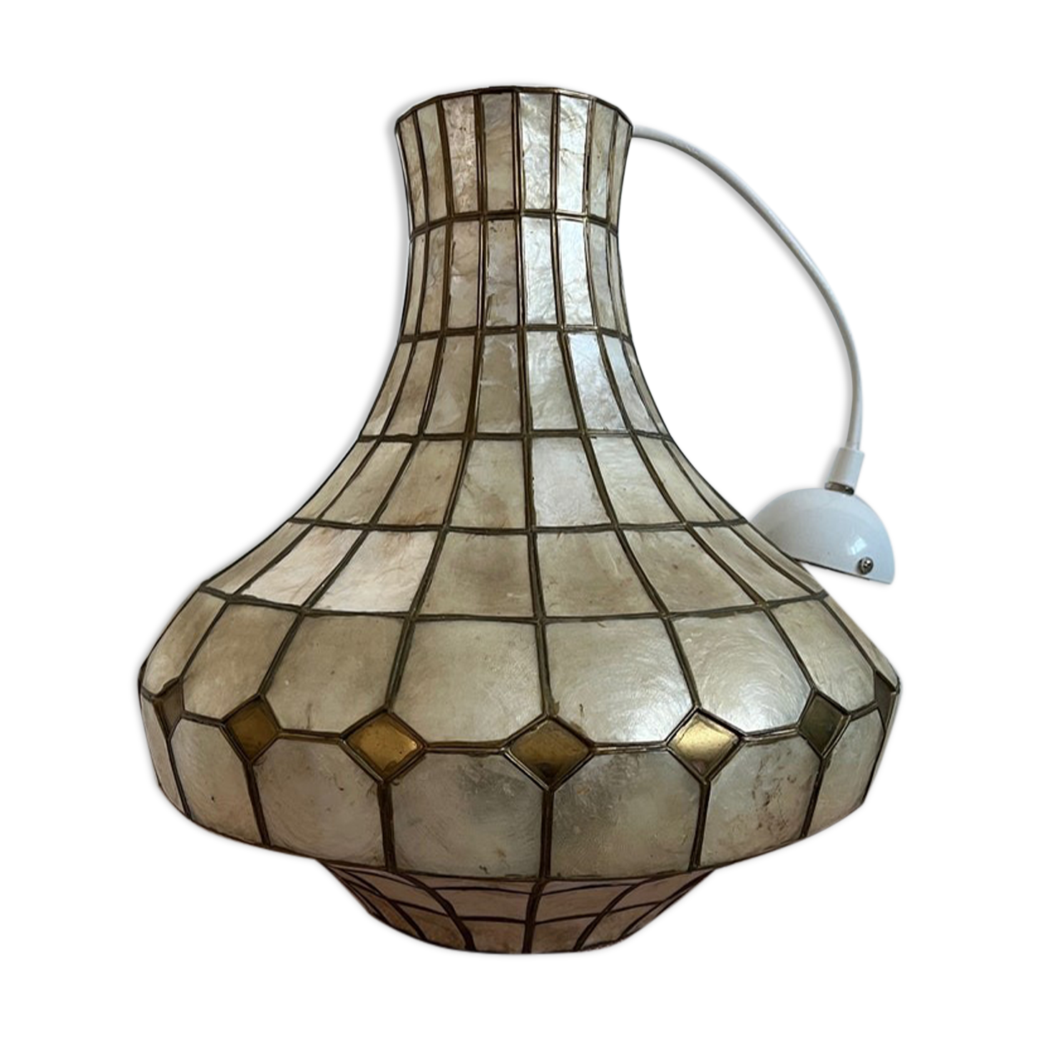 Mother-of-pearl suspension in the shape of a drop of water 70s
