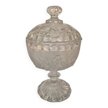 Bonbonnière verre décor  roses