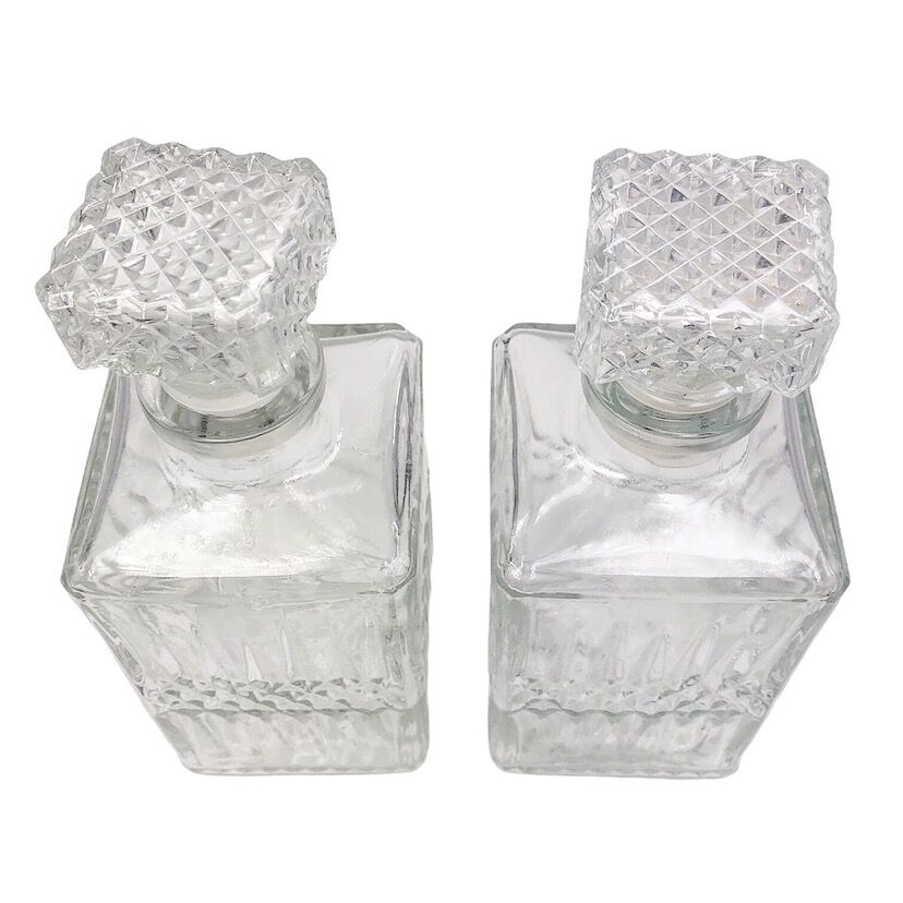 Vintage carafes chiseled glass