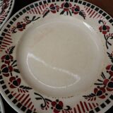 5 Assiettes plates Terre de Fer modèle "Damas" Moulin des Loups et Hamage