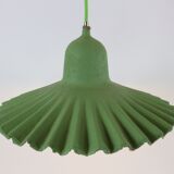 Two lamps/ pendant lamps in recycled cardboard, pink and green, seletti