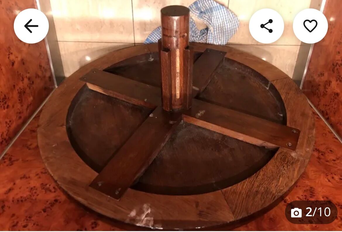 Table art déco vernis au tampon