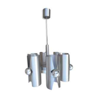 6-light aluminum chandelier