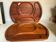 Pair of wooden snack meal trays with compartments.