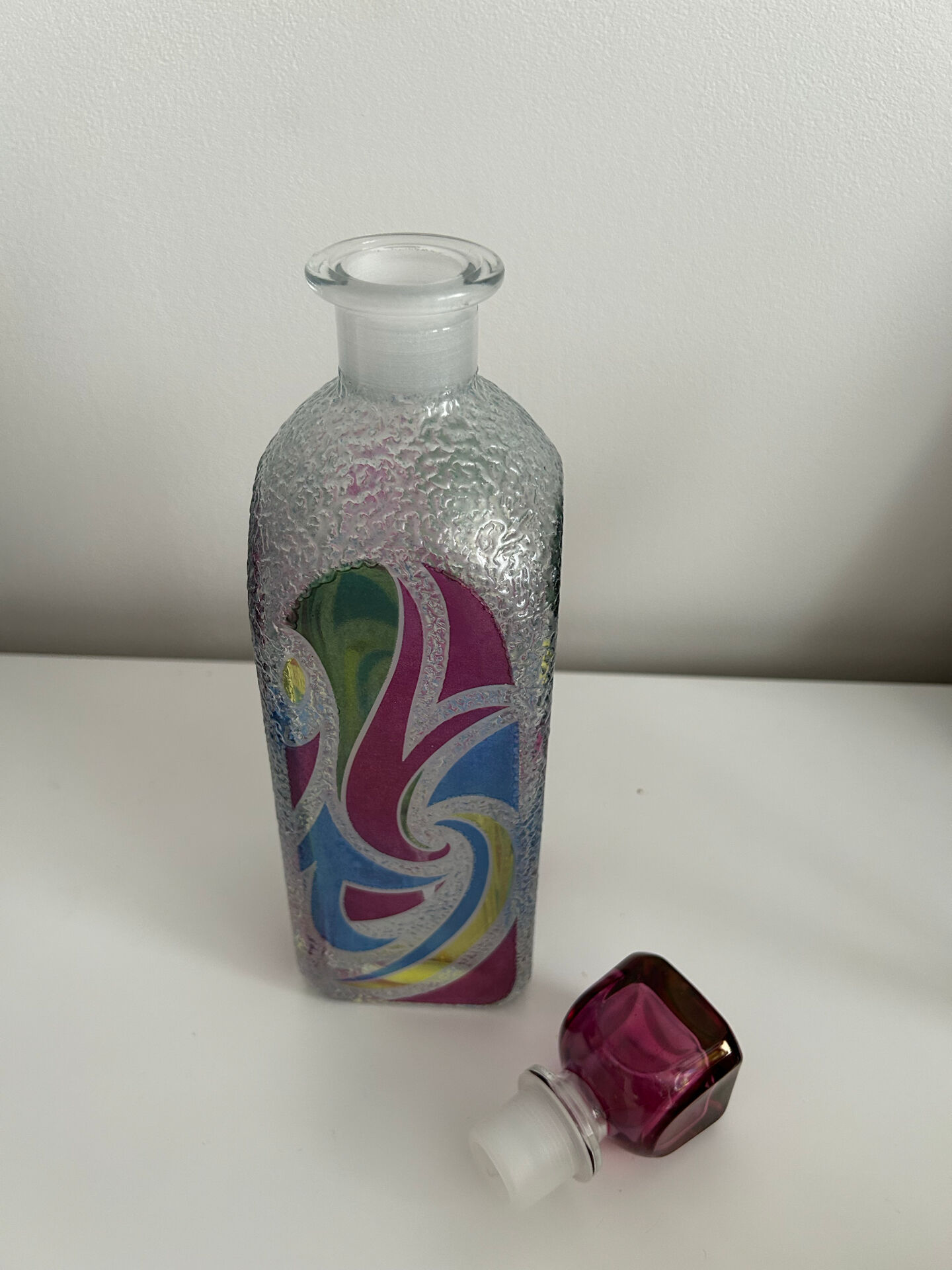 Rare high vintage carafe Luigi Bormioli Italy - Model "Spirale Psyc"