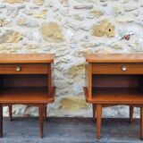 Pair of vintage bedside tables, Scandinavian style 60s