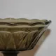 Vintage smoked glass footed bowl – Scalloped edge compote – Ø 23 cm