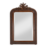 Louis Philippe mirror in plaster and wood with handcrafted decorations, France ca. 1900