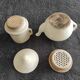 White teapot with filters old and complete p. Precious in Grigny