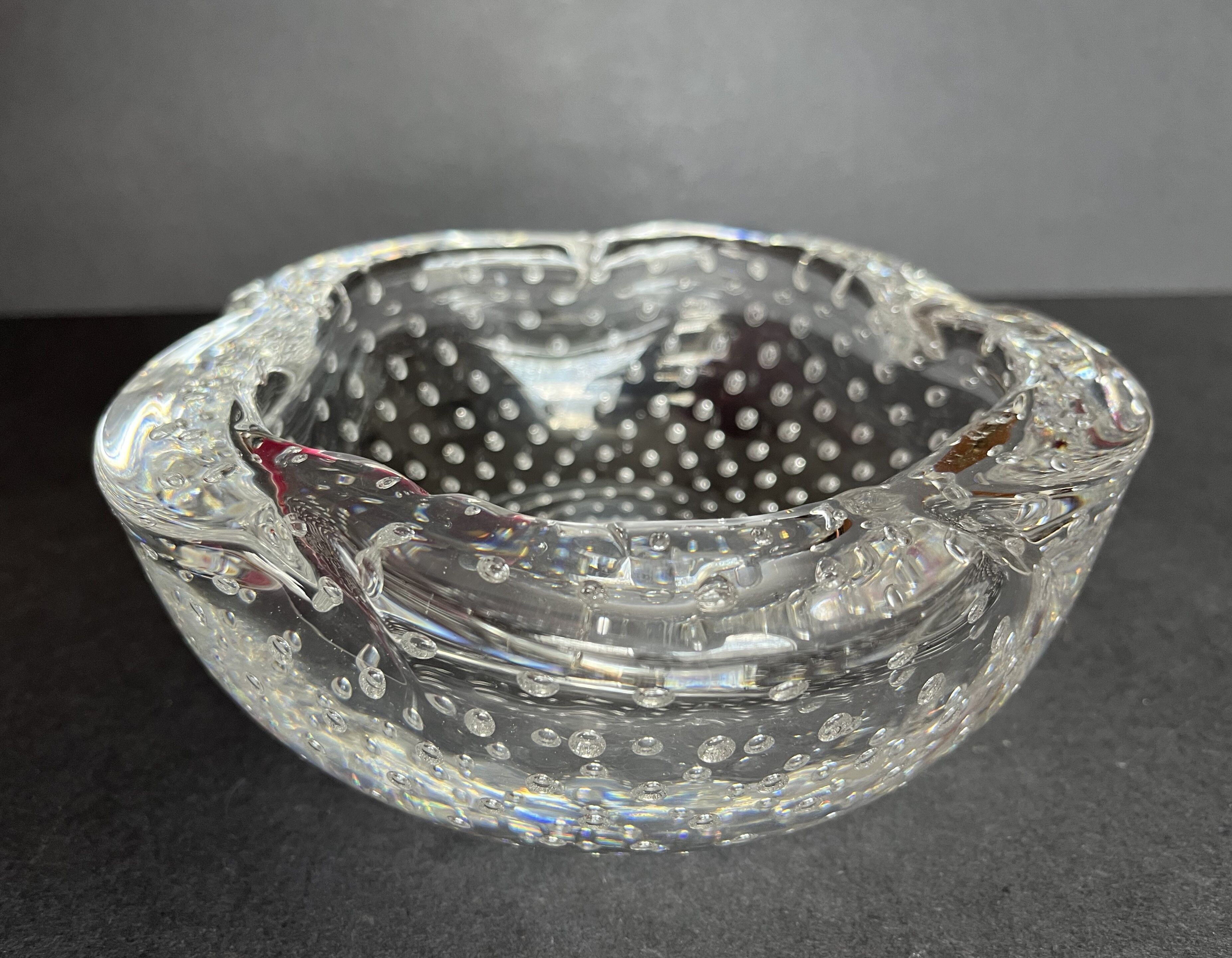 Cendrier Daum en cristal bullé