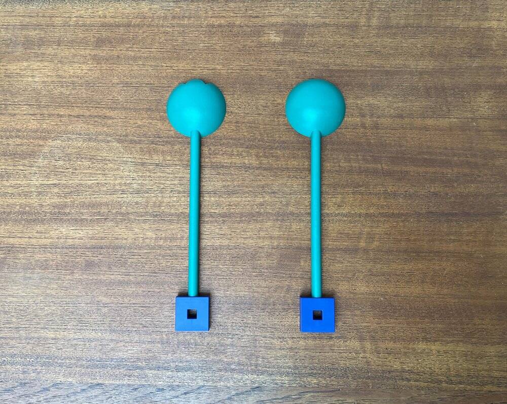 Postmodern Italian salad cutlery from the Euclid series by Michael Graves for Alessi, 1980s, set of 2.