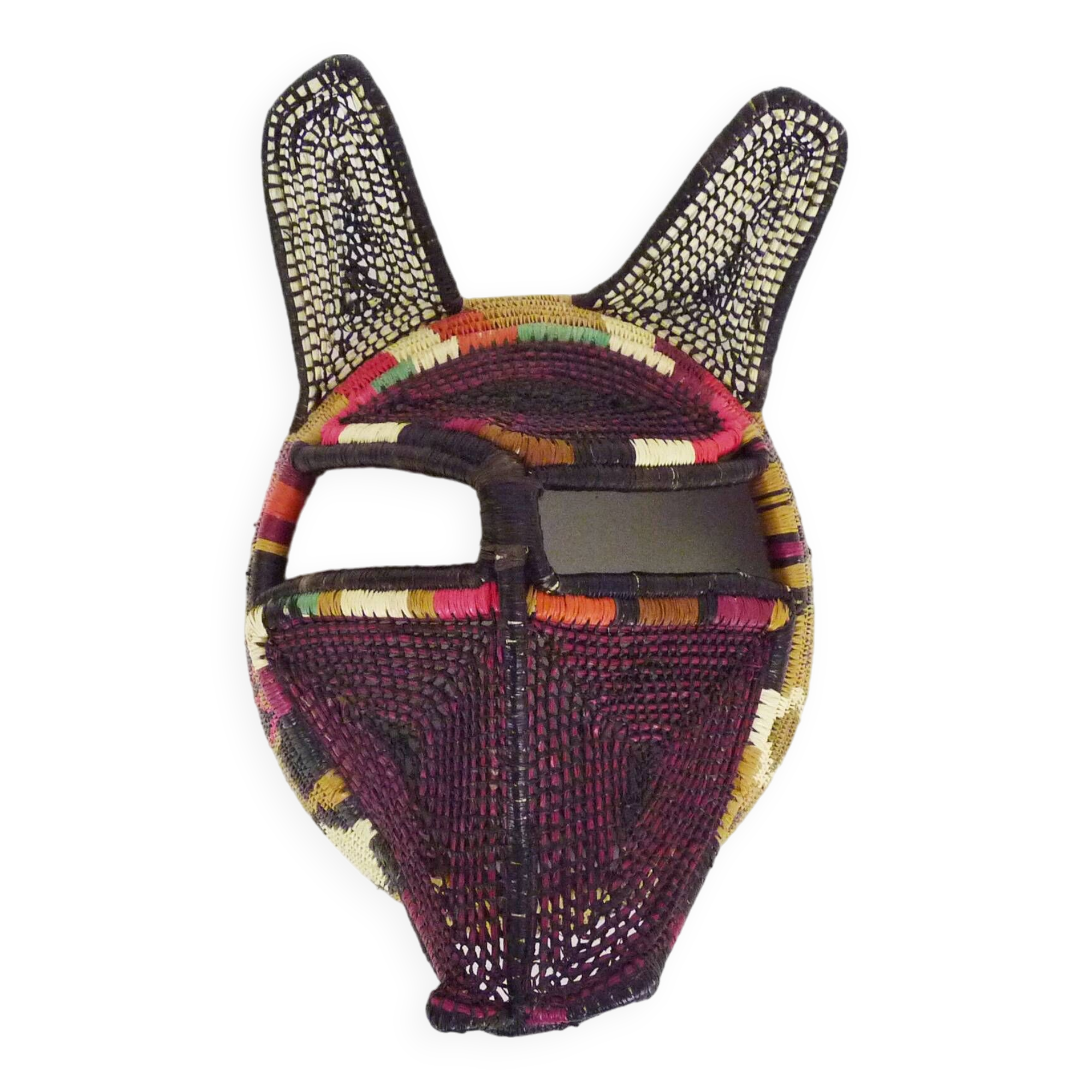 Folk art Handwoven decorative mask from Panama, Nemboro