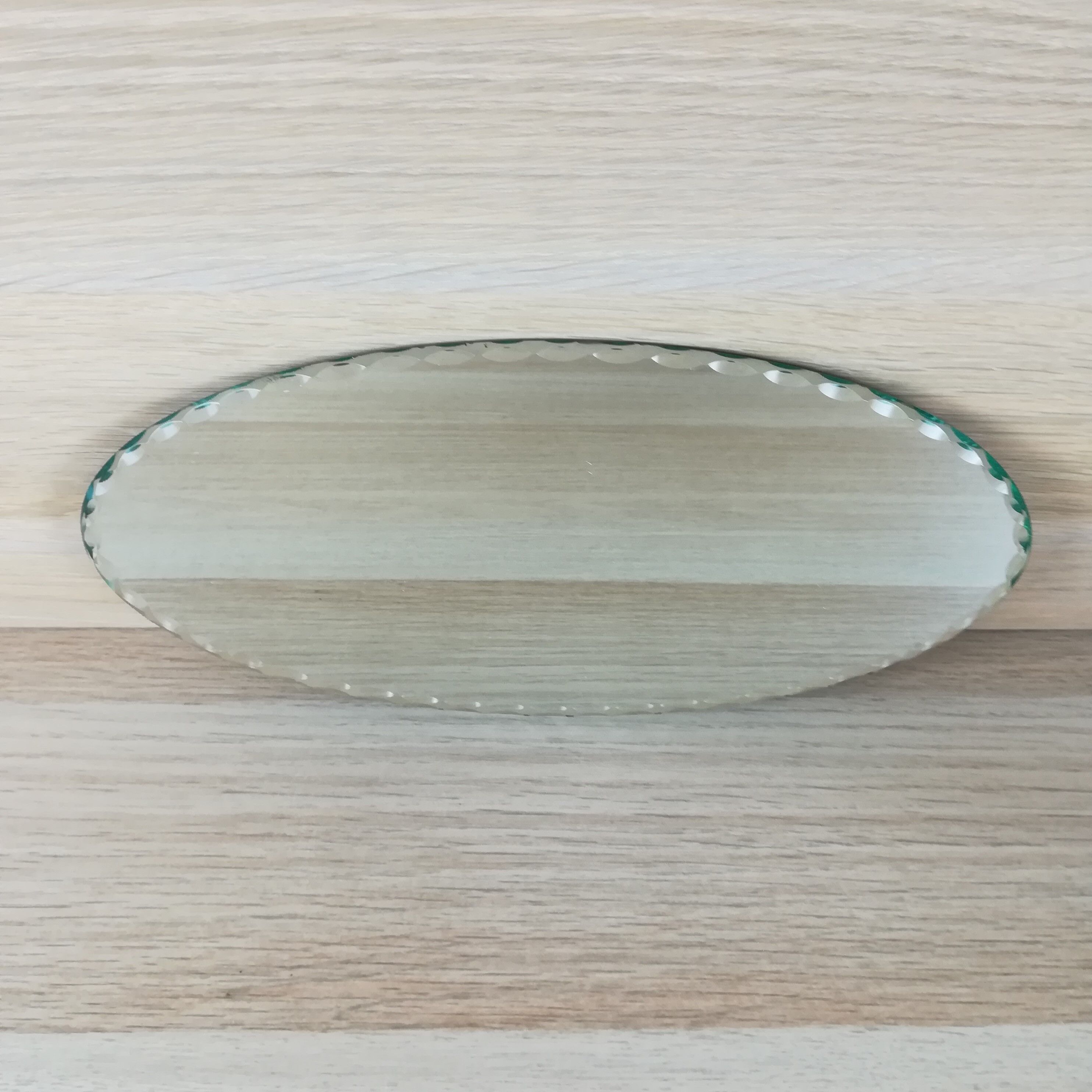 Mirror chiseled oval tray 29x16cm