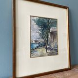 Old watercolor signed and dated 1932
