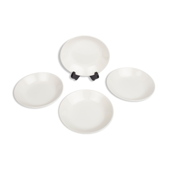 Ensemble de 4 assiette calotte blanche Gien France 1960 - 1971