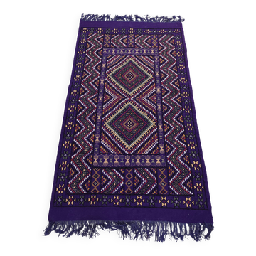 Tapis margoum Violet tissé mains en laine naturelle