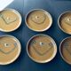 The six Piaf plates in painted terracotta