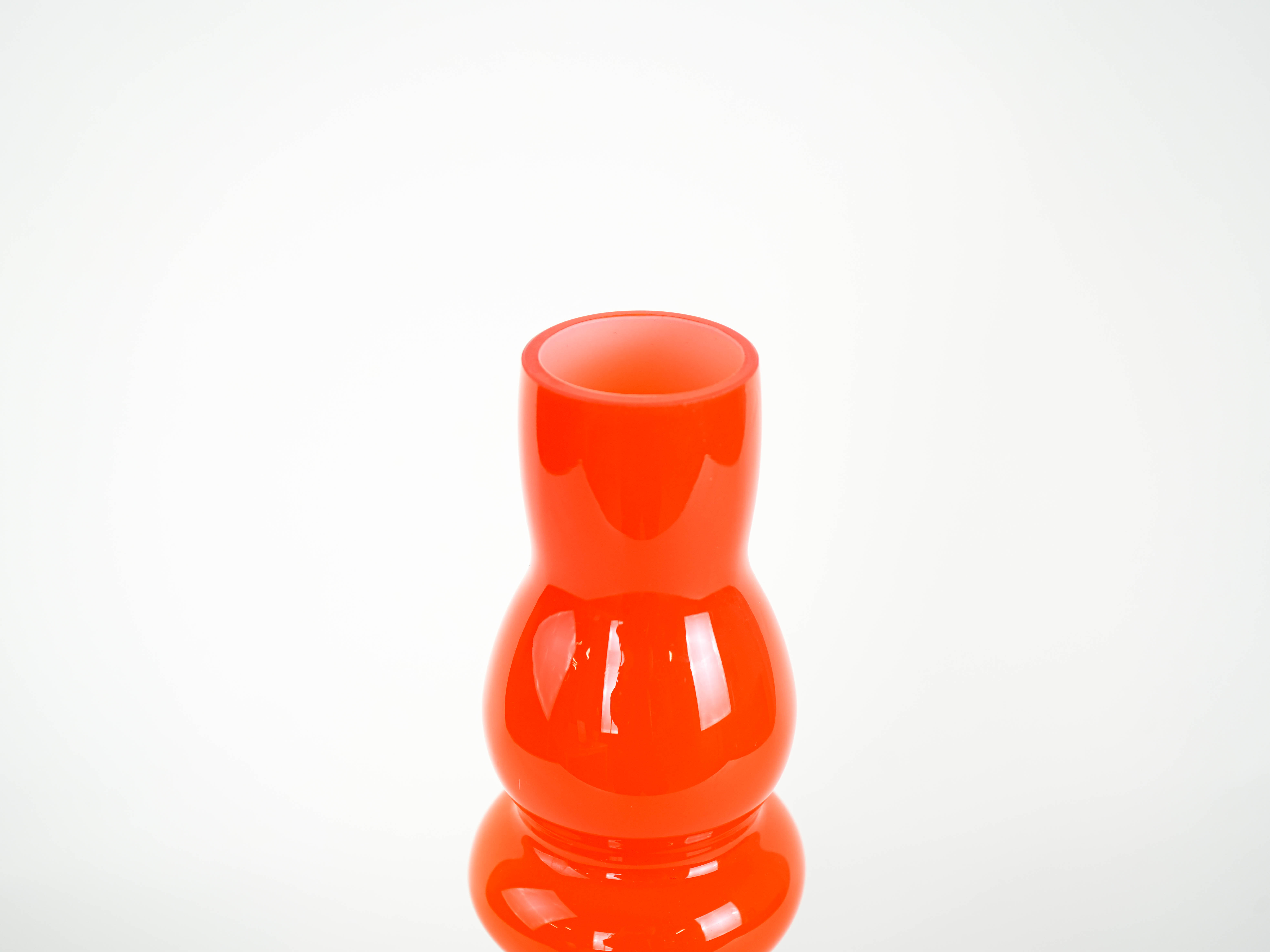 Orange glass vase, Danish design, 1960s, made in Denmark