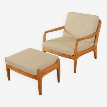 Armchair with stool