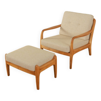 Armchair with stool