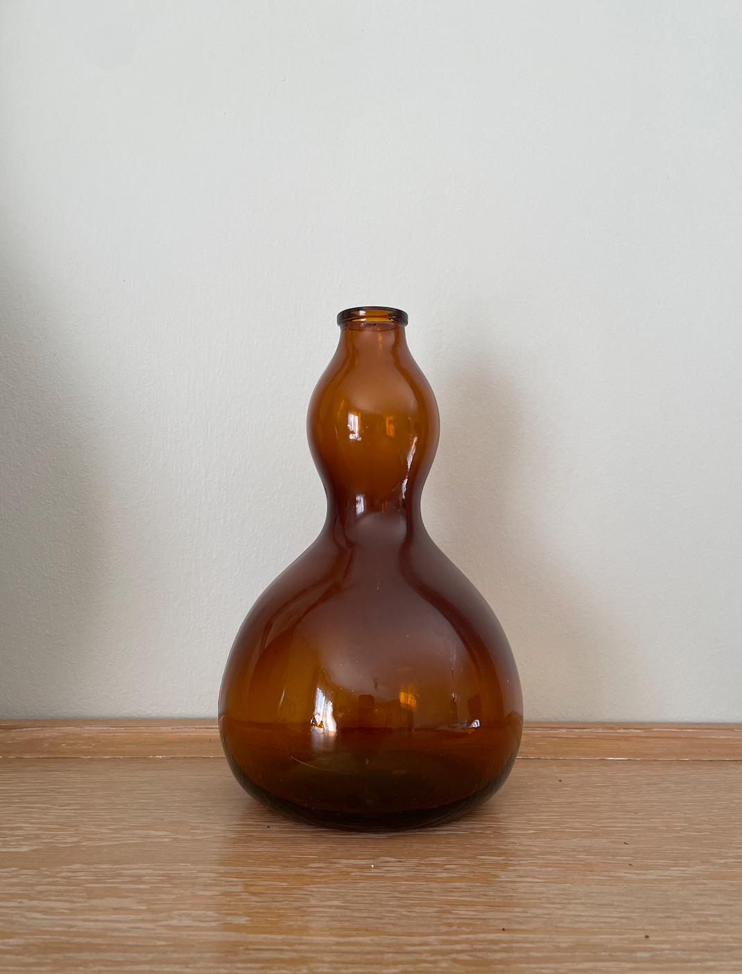 Amber glass vase