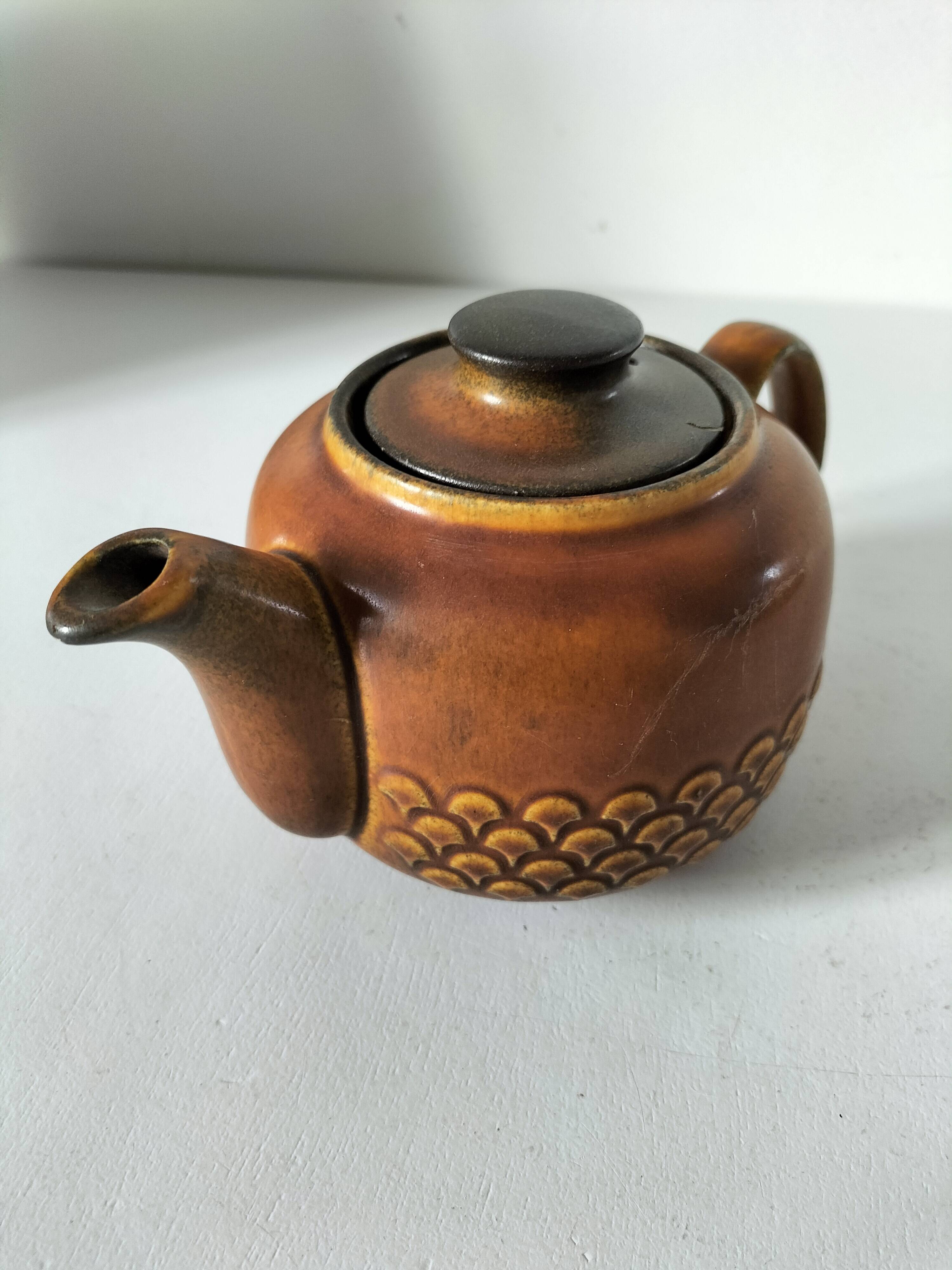 Vintage KW Feuerfest teapot – brown stoneware, 1960s–70s