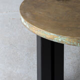 Table basse en laiton gravé par Christian Krekels, Belgique, 1990
