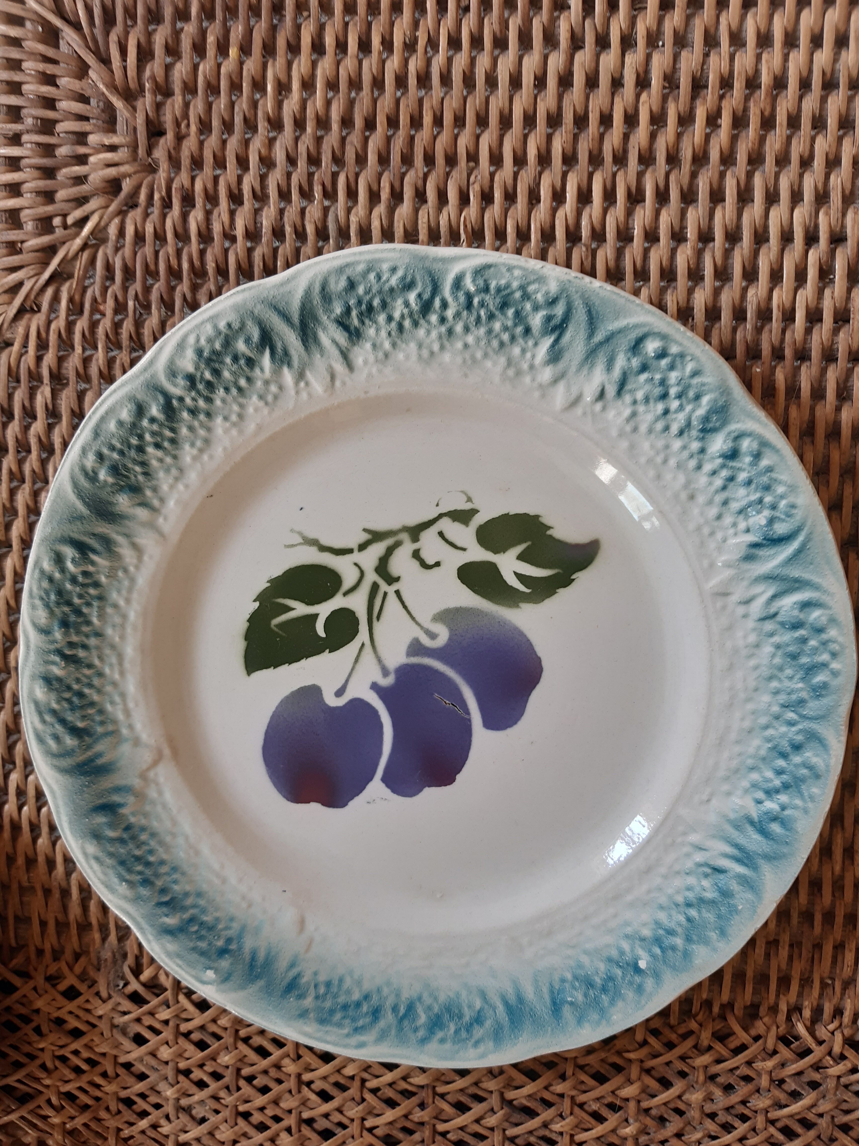 Lot de 6 assiettes barbotine