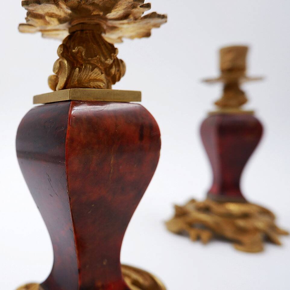 Pair of Napoleon III style gilt bronze Candle Holders