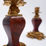 Paire de bougeoirs en bronze doré de style Napoléon III