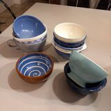 Set of 10 old vintage bowls