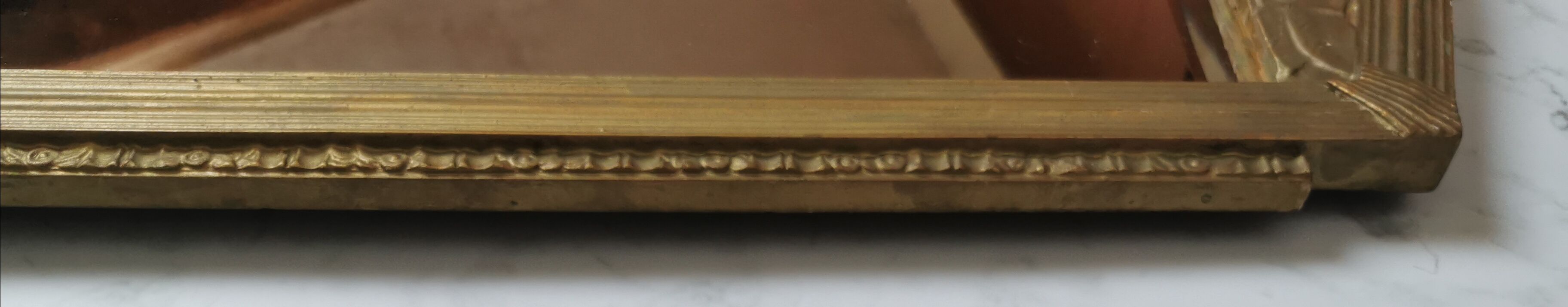 Large Art Deco mirror gilded wood  77x40cm