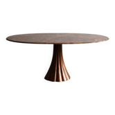 Table à manger en marbre onyx ovale par Angelo Mangiarotti, Italie, années 1970