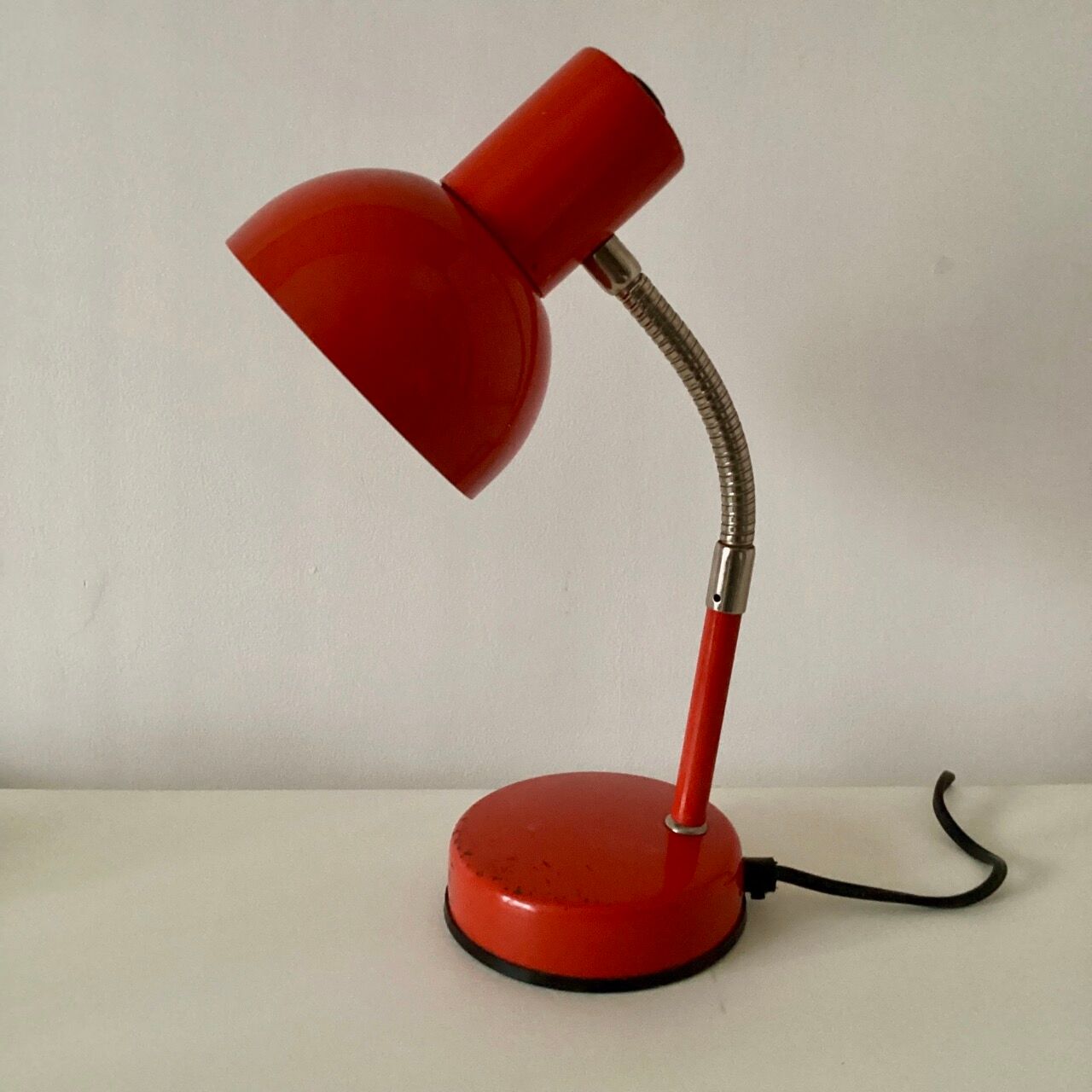 Red metal lamp