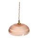 Pink glass suspension, fabric cable, ceramic ceiling lamp