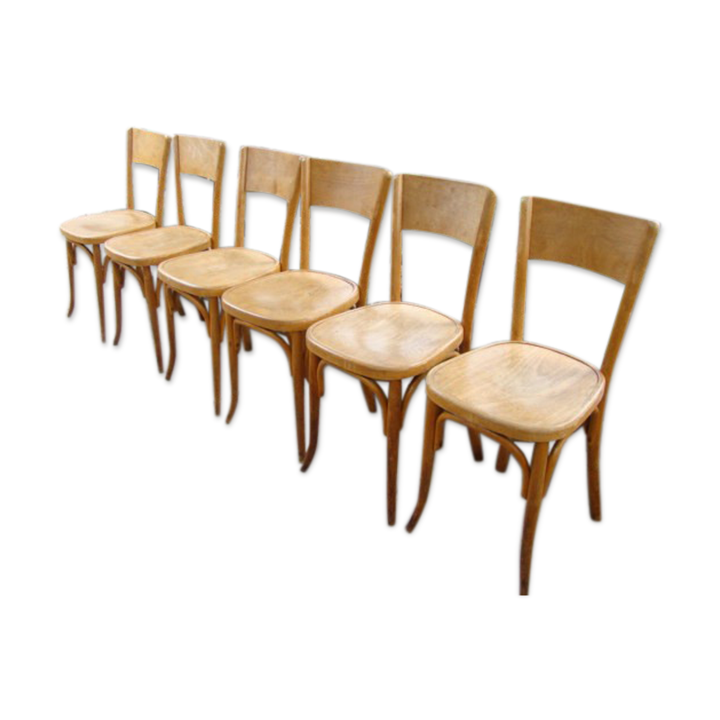 Lot of six old bistro chairs