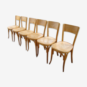 Lot of six old bistro chairs