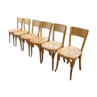 Lot of six old bistro chairs