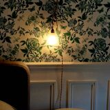 Suspension, glass lamp forming a tulip