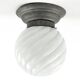 Art Deco ceiling lamp, white glass, Poland, 1930s