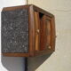 Art Deco bedside in solid walnut and walnut bramble, 1930's