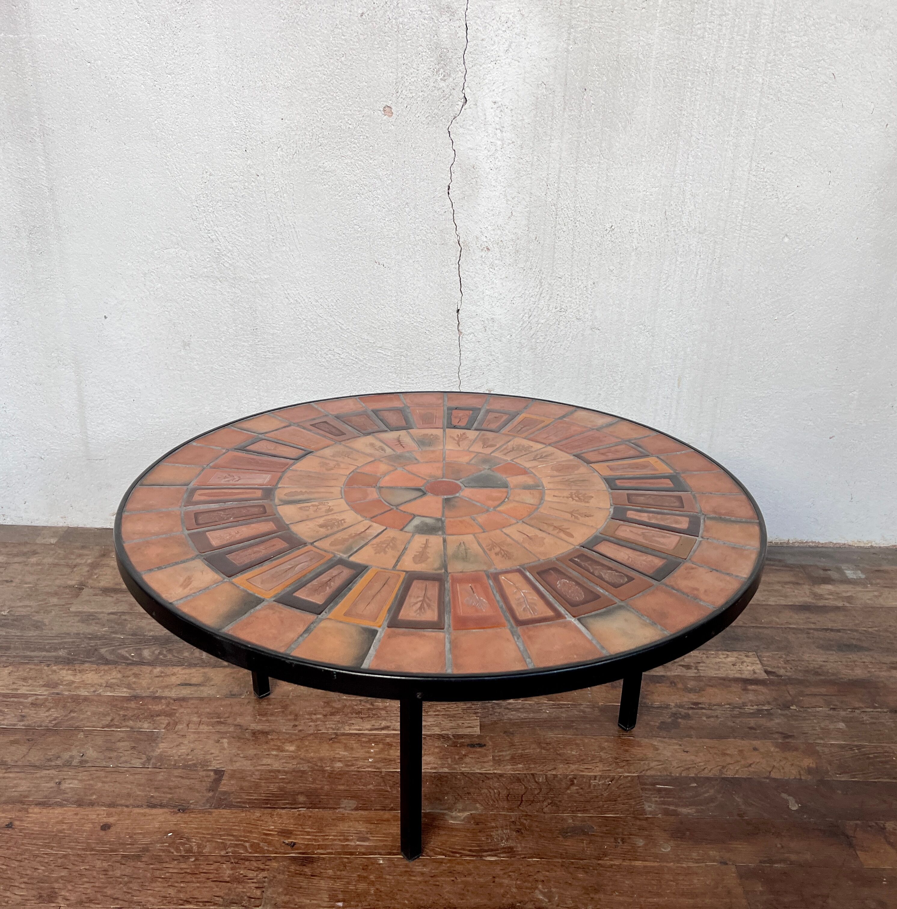 round coffee table Roger Capron Vallauris