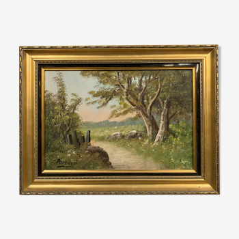 Huile sur toile par louis andrey, école de barbizon