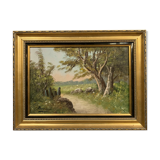 Huile sur toile par louis andrey, école de barbizon
