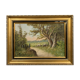 Barbizon School: oil on canvas by Louis ANDREY / the path to the edge of the wood