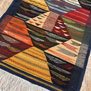Small Moroccan rug, kilim picaso, flat woven rug, interior decoration