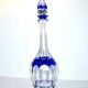 Bristol carafe in saint-louis crystal - blue lined decoration overlay cut